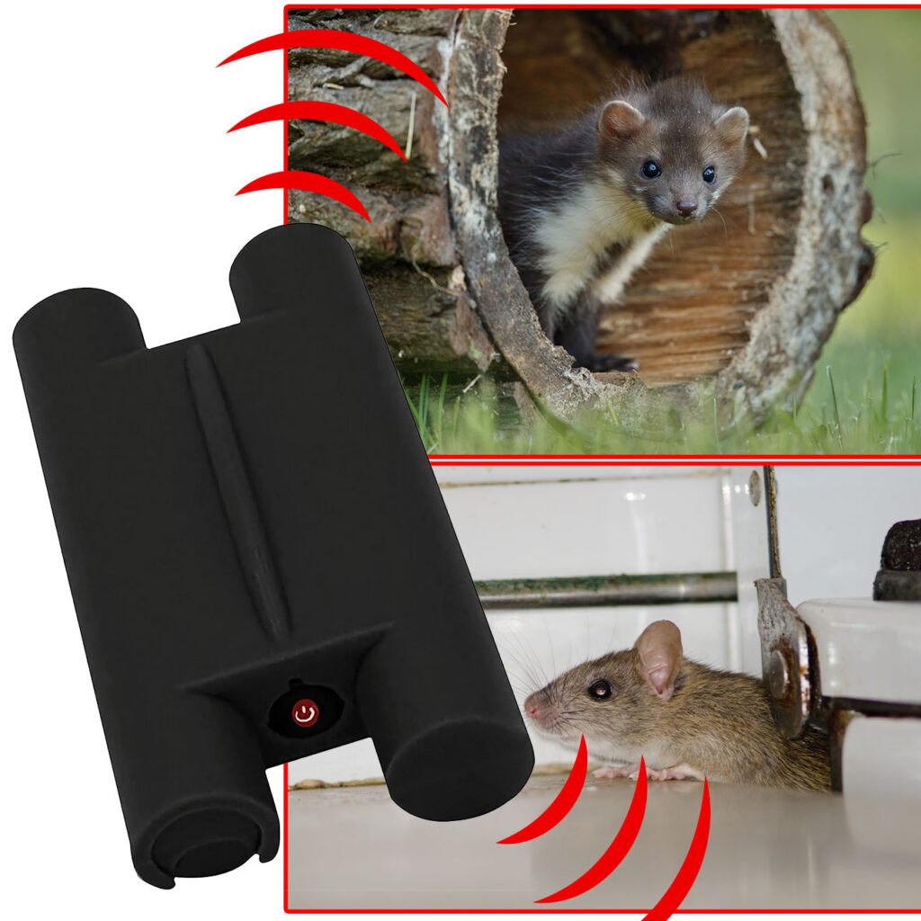Mardervertreiber, Mäuse- und Rattenabwehr, mit Ultraschall und Intervall