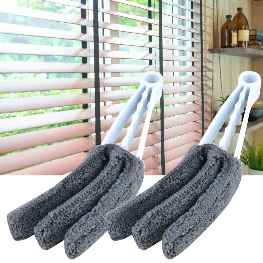 2er-Set Flexibler Jalousien- und Lamellen-Reiniger, Mikrofaser-Fleece, waschbar