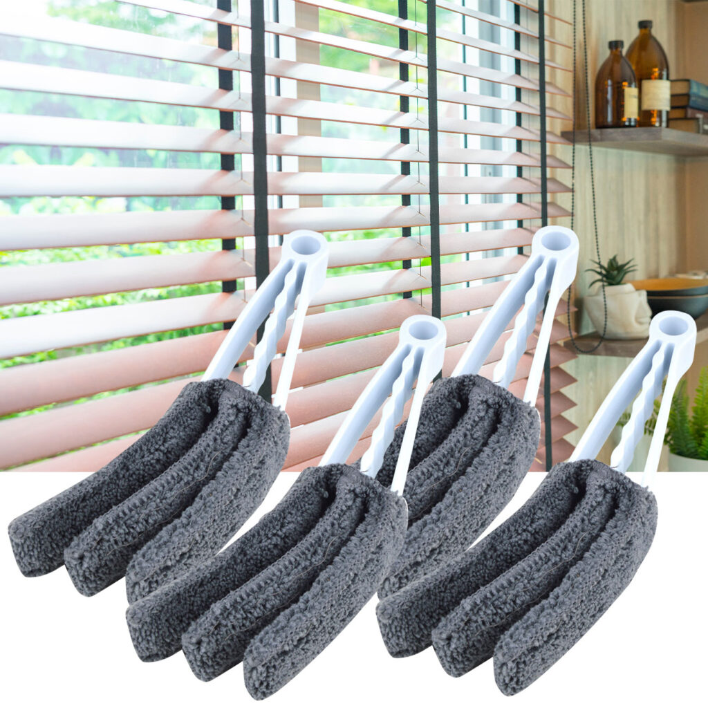 4er-Set Flexibler Jalousien- und Lamellen-Reiniger, Mikrofaser-Fleece, waschbar