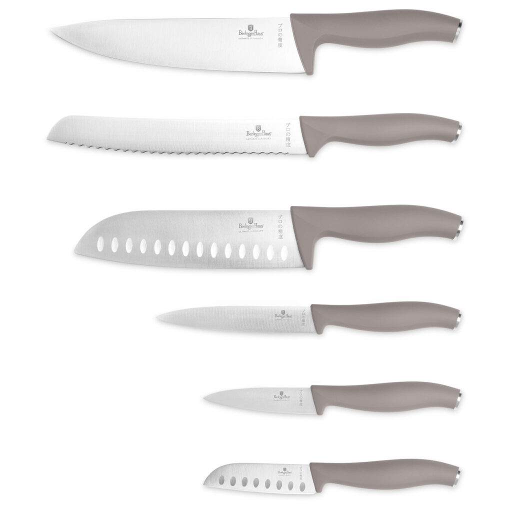 Design Messerset, handgeschärft, 6-teilig, taupe