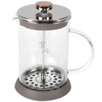 Design-French Press für Kaffee und Tee, 800ml, taupe