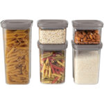 Design Vorratsdosen für Lebensmittel, 5-teilig, taupe Design Vorratsdosen für Lebensmittel, 5-teilig, taupe