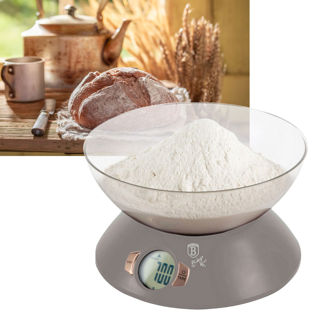 Design Küchenwaage inkl. Schüssel, max. 5kg.taupe