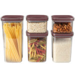 Design Vorratsdosen für Lebensmittel, 5-teilig, bordeaux