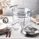 Teelicht-Speisewärmer aus Glas inkl. Schöpfkelle, 4l