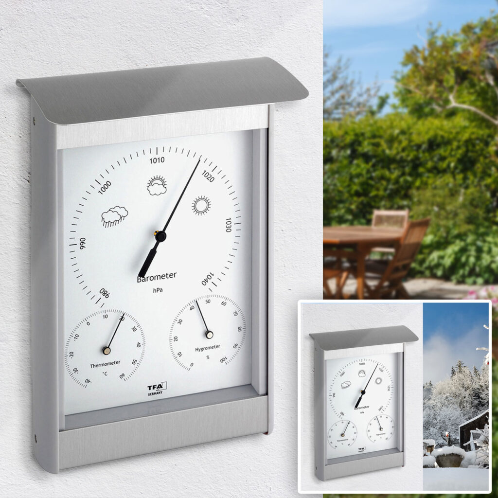 Analoge Aussenwetterstation, Edelstahl Analoge Aussenwetterstation, Edelstahl