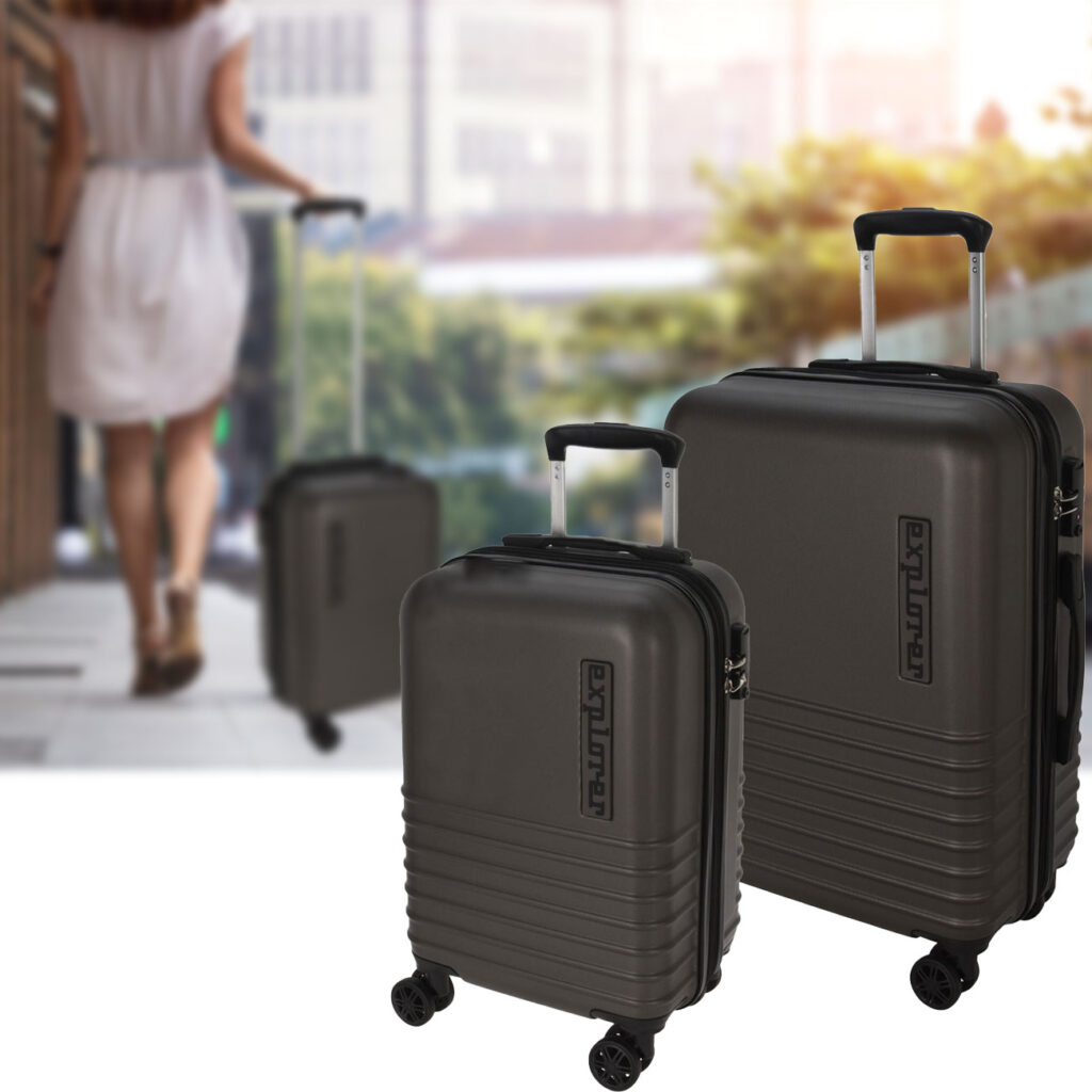 Trolley-Set, Hartschalenkoffer-Set, 2-tlg, anthrazit