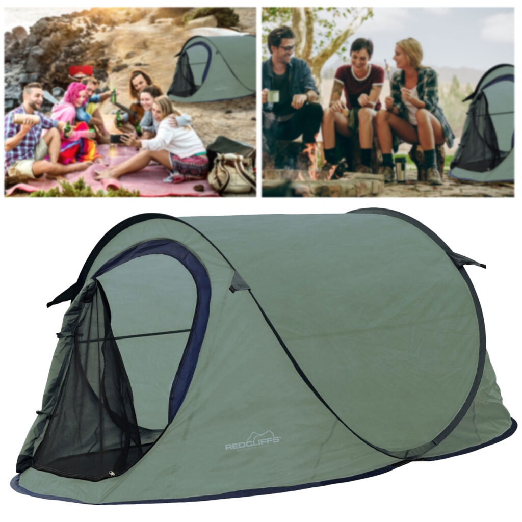 Automatik-Kuppelzelt für 1-2 Personen, 220 x 120 x 95 cm, grün