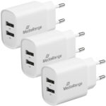 3er-Set USB-Netzteil mit 2 USB-A Anschlüssen, 12W, weiss
