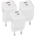 3er-Set USB C Ladegerät, Schnellladegerät, Smart IC, 2 m, 20w