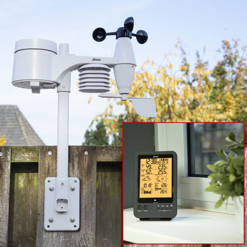 Professionelle Wetterstation, Aussensensor, Hitzeindex, Taupunkt, Mondphasen uvm.