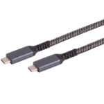 Daten- & Schnellladekabel USB-C, schwarz/weiss, 2 m, textil