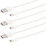 3er-Set Daten- & Ladekabel, USB-A auf USB-C, weiss, 2 m
