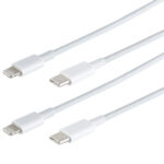 2er-Set Schnellladekabel USB-C auf Lightning, weiss, 1 m