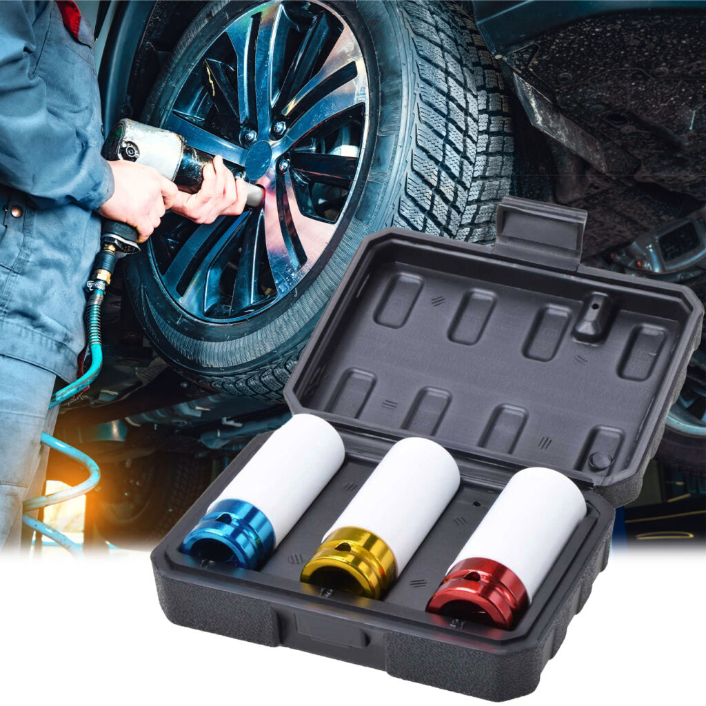 Steckschlüssel-Set, 3tlg, 17/19/21mm in 3 Farben