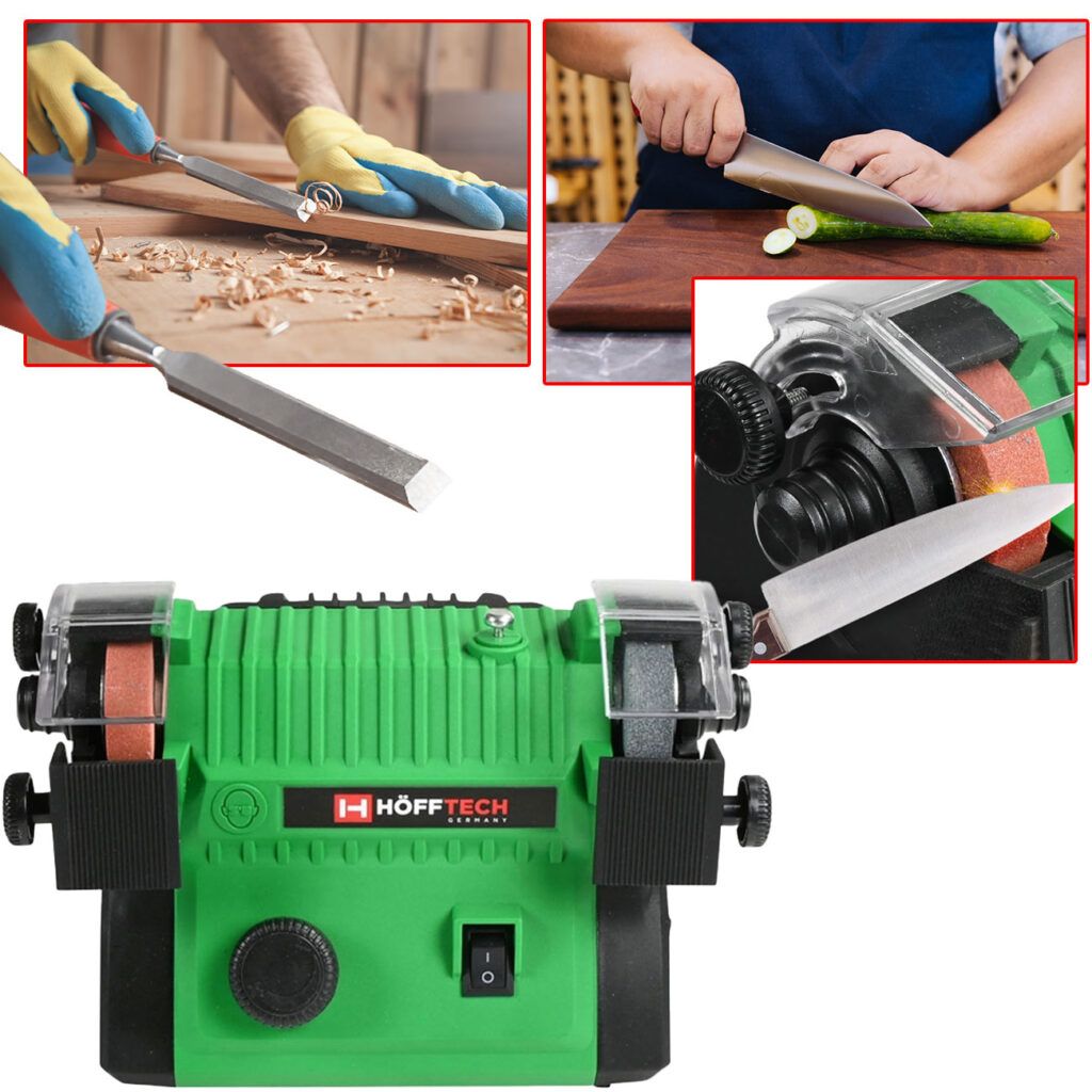 Akku Doppelschleifer, inkl. je 1 x Schleif- und Polierscheibe