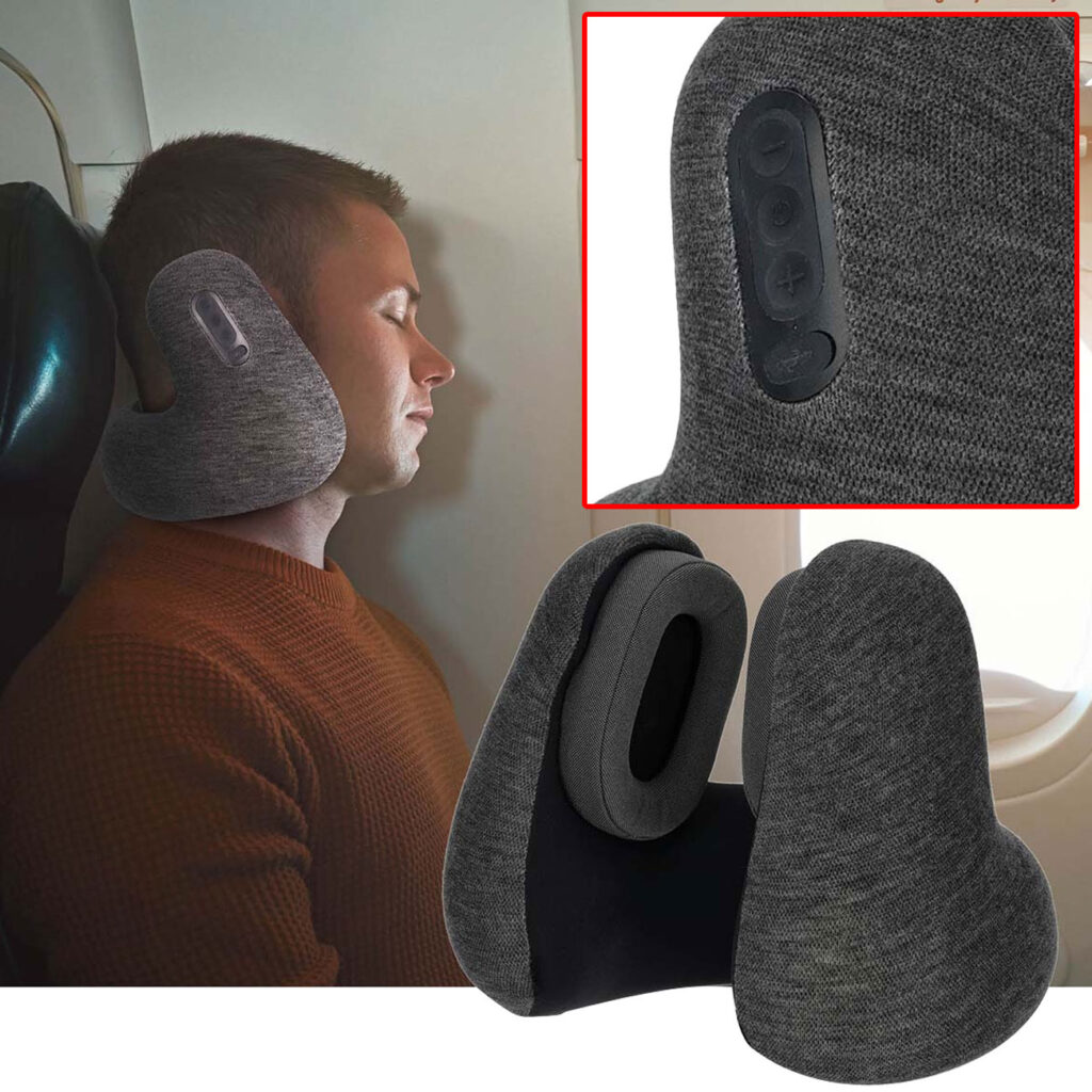 Reisekissen mit integrierten Bluetooth Kopfhörern & Freisprechfunktion