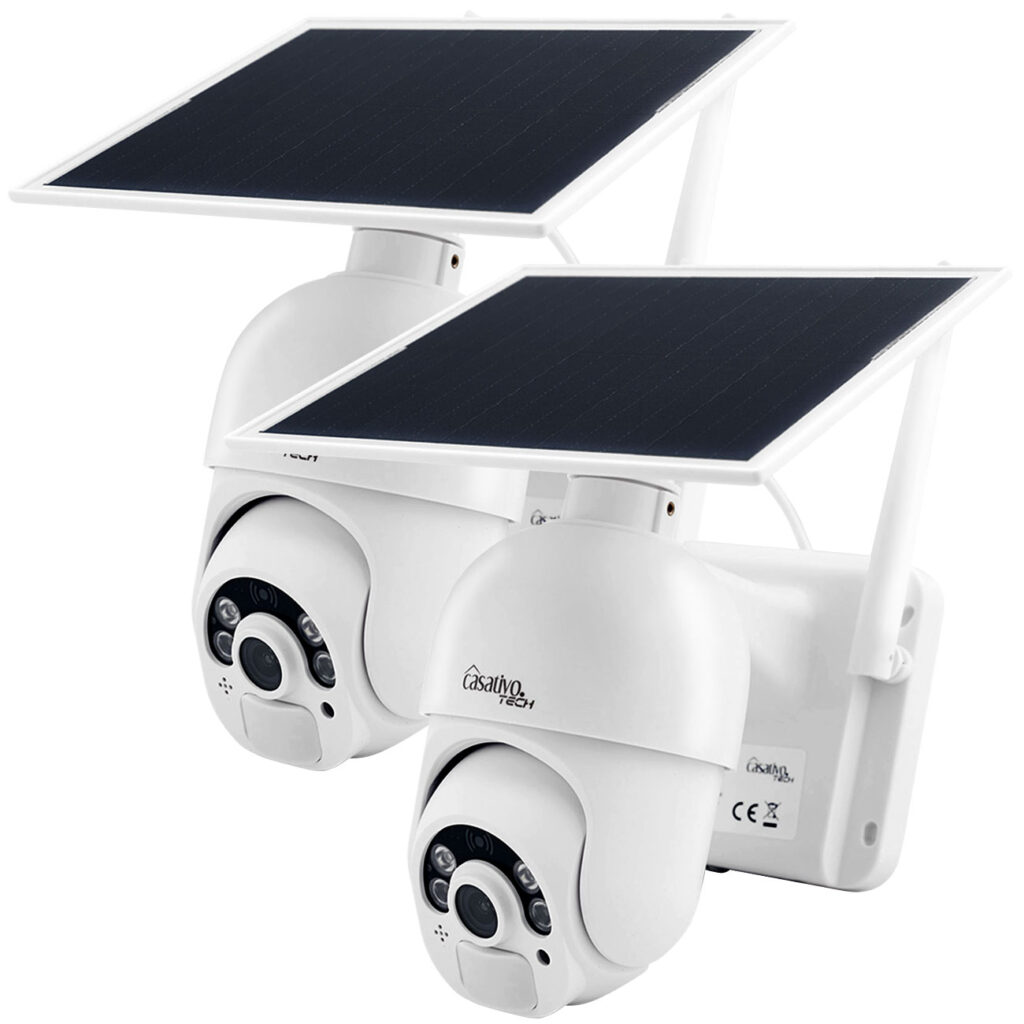 2er-Set Smarte kabellose Pan-Tilt Überwachungskamera mit Full-HD, Akku&Solarpanel, IP66