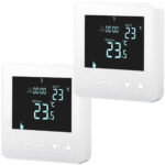 2er-Set Wand Thermostat für Fussbodenheizung, Touch-Tasten, LCD-Display, programmierbar