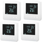 4er-Set Wand Thermostat für Fussbodenheizung, Touch-Tasten, LCD-Display, programmierbar