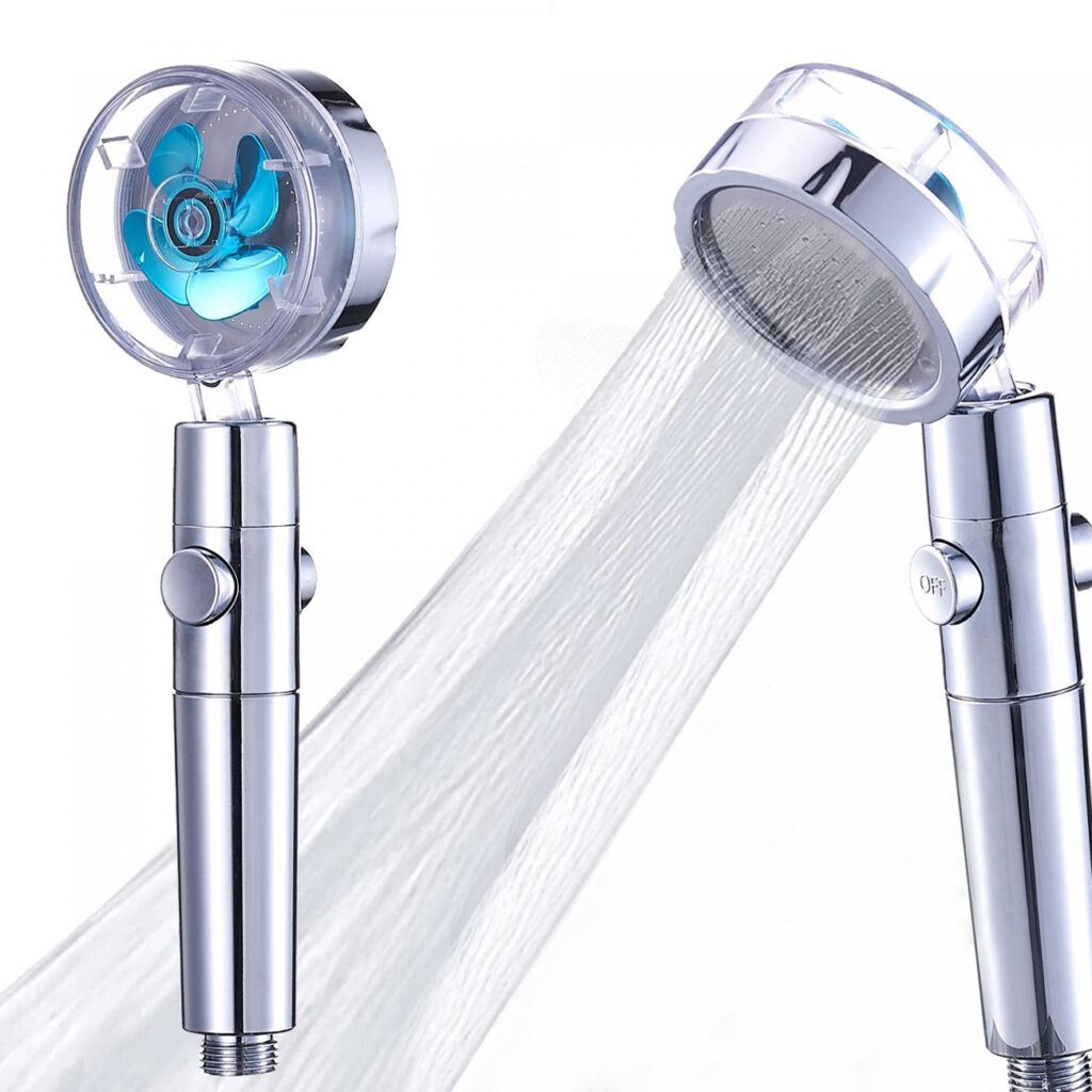 Wasserspar-Duschkopf mit Baumwollfilter und 360° Drehgelenk, 27 x Ø 8 cm