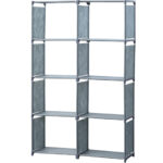 Regal mit 8 Fächern, 85 x 26 x 125 cm, grau