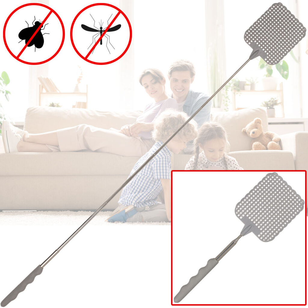 Fliegenklatsche mit Teleskopstab, ausziehbar bis 72 cm