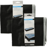 2er-Set Unterbettkommode mit Sichtfenster & Handgriff, 100 x 45 x 16 cm, schwarz