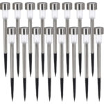 16er-Set Solar Gartenlampe aus Edelstahl, mit Erdspiess, 36,5 cm