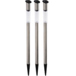 3er-Set Elegante Solar Gartenlampe aus Edelstahl, mit Erdspiess, 70 x 3 cm 3er-Set Elegante Solar Gartenlampe aus Edelstahl, mit Erdspiess, 70 x 3 cm