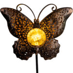 Solar-Schmetterlingsdeko, LED–Solar- Gartenstecker, H 102 cm