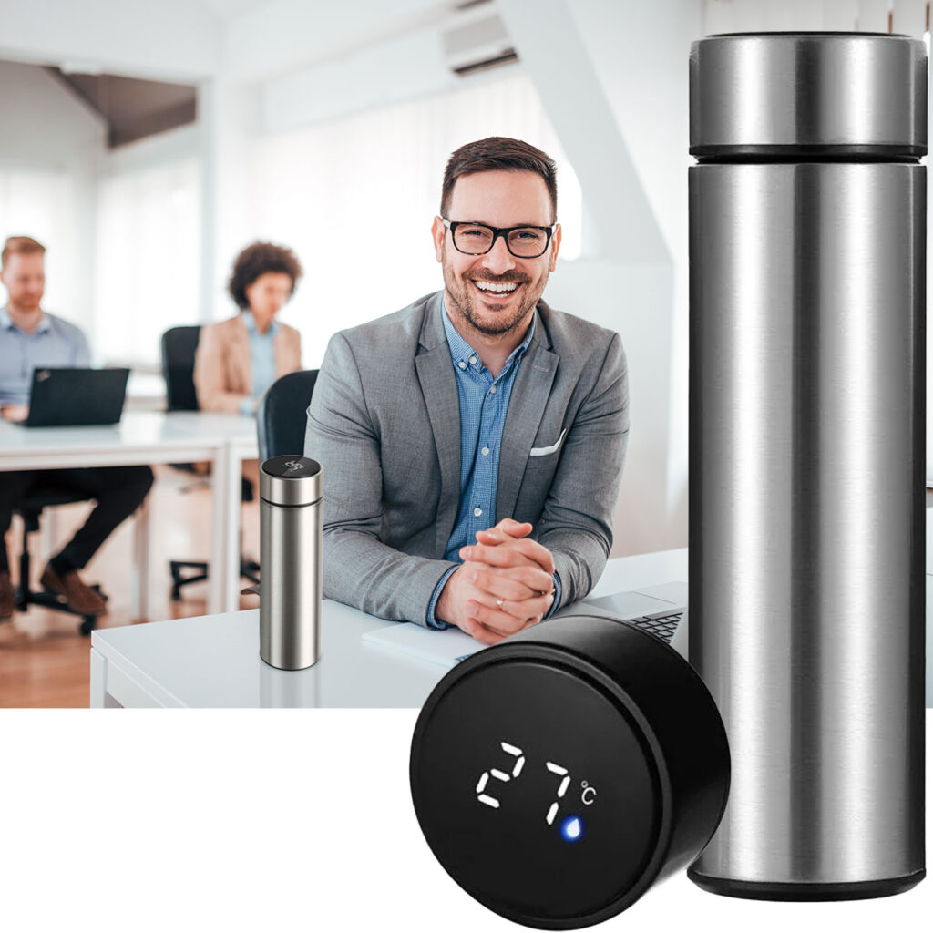 Thermo-Vakuumflasche mit Touchscreen & Temperaturanzeige, 500ml, BPA-frei