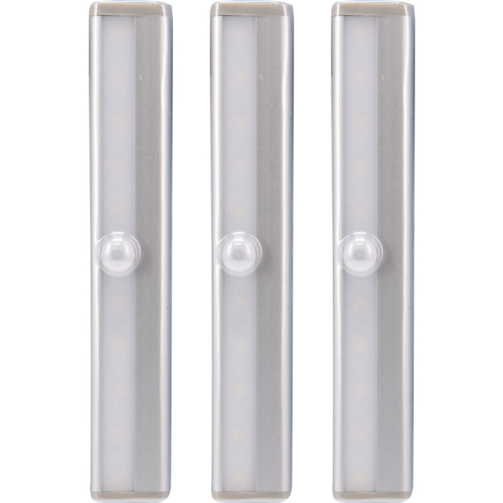 3er-Set LED Lichtleiste mit Bewegungssensor, selbstklebend, batteriebetrieben