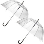 2er-Set Regenschirm mit Automatiköffnung, transparent, Ø 85 cm