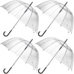 4er-Set Regenschirm mit Automatiköffnung, transparent, Ø 85 cm