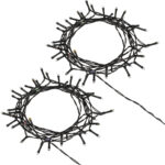 2er-Set Lichterkette für Innen und Aussen, warmweiss und bunt, 6-Stunden Timer, IP44