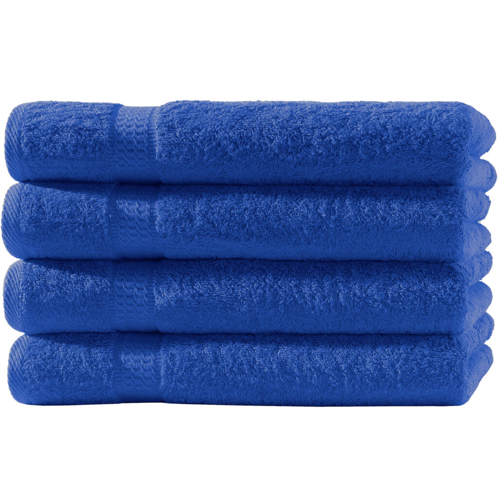 4er-Set Badetücher, 100 x 150 cm, 100% luxuriöse Baumwolle, mit 2 Bordüren, royal