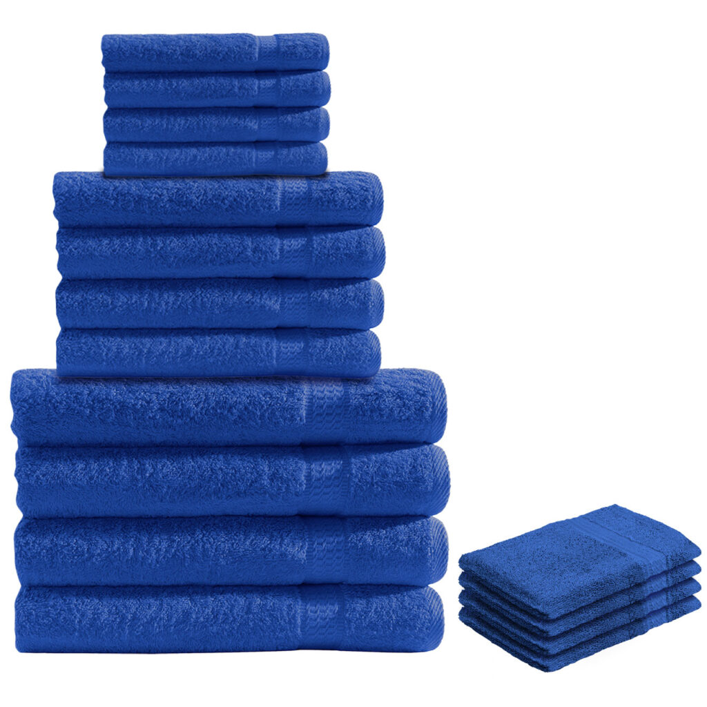 16-teiliges Handtuch-Set Frottee, je 4 Gäste-, Hand-, Duschtücher und Waschlappen, royal