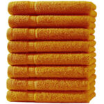 8er-Set Gästetücher, 30 x 50 cm, 100% luxuriöse Baumwolle, mit 2 Bordüren, terra