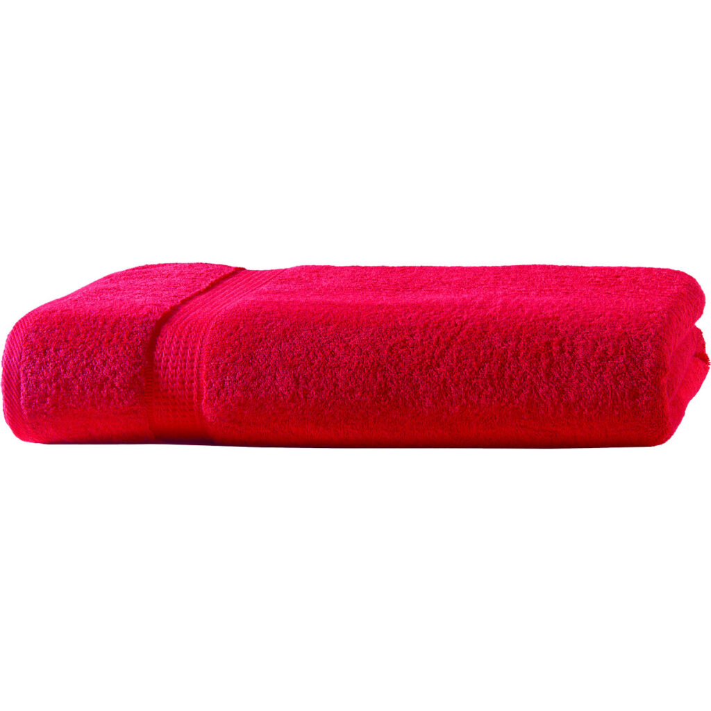 Badetuch, 100 x 150 cm 100% luxuriöse Baumwolle, mit 2 Bordüren, rot
