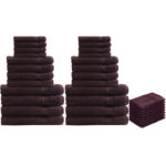 32-teiliges Handtuch-Set Frottee, je 8 Gäste-, Hand-, Duschtücher und Waschlappen, braun 32-teiliges Handtuch-Set Frottee, je 8 Gäste-, Hand-, Duschtücher und Waschlappen, braun