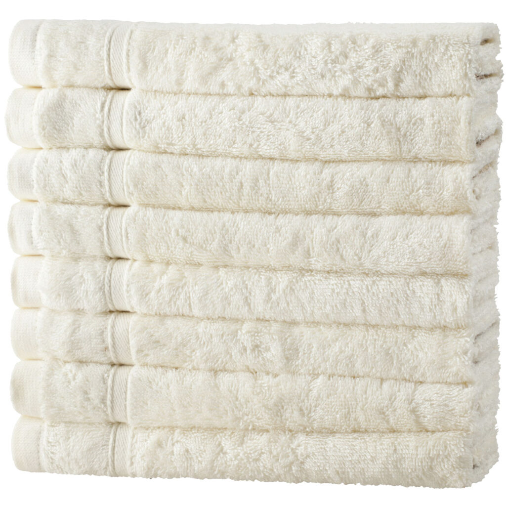 8er-Set Gästehandtücher, 50% Bambus & 50% Baumwolle, 30 x 50 cm, natur