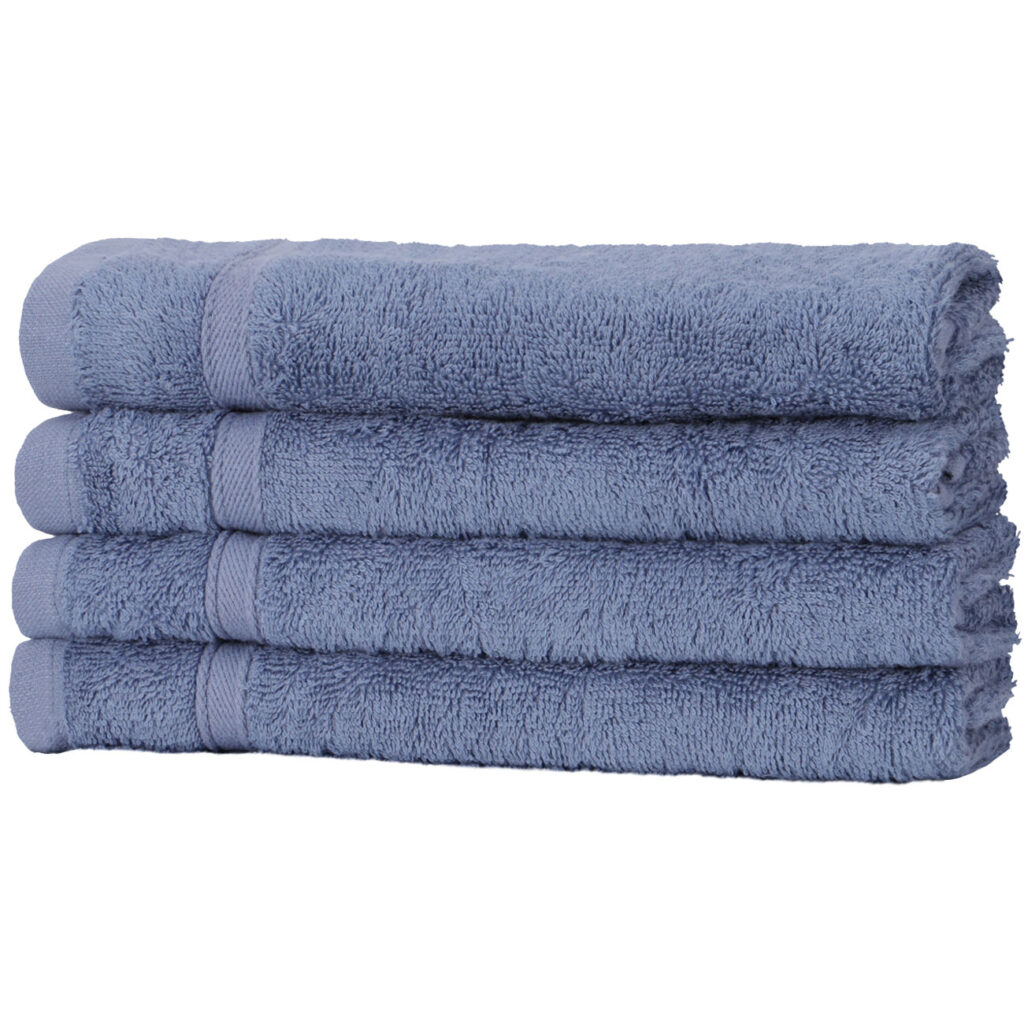 4er-Set Gästehandtücher, 50% Bambus & 50% Baumwolle, 30 x 50 cm, blau