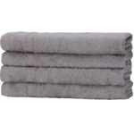 4er-Set Gästehandtücher, 50% Bambus & 50% Baumwolle, 30 x 50 cm, grau