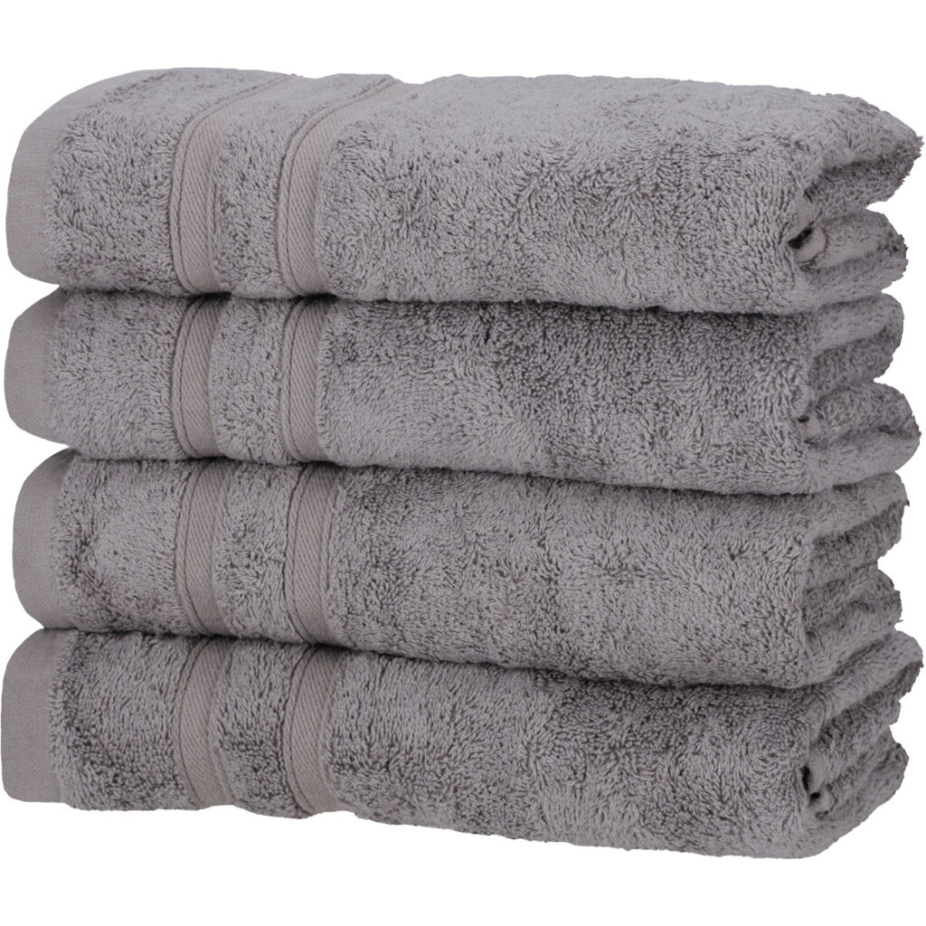 4er-Set Handtücher, 50% Bambus & 50% Baumwolle, 50 x 100 cm, grau