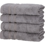 4er-Set Handtücher, 50% Bambus & 50% Baumwolle, 50 x 100 cm, grau