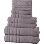 Handtuchset 12-teilig, 50% Bambus & 50% Baumwolle, grau Handtuchset 12-teilig, 50% Bambus & 50% Baumwolle, grau