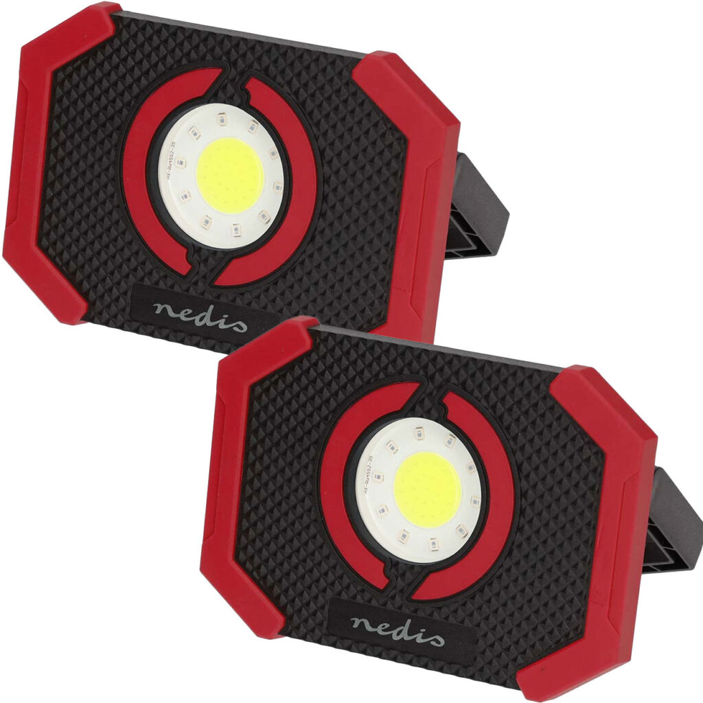 2er-Set COB-LED Arbeitsleuchte & Powerbank, 1000lm, Akkubetrieb, IP21