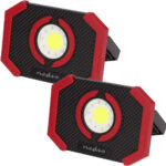 2er-Set COB-LED Arbeitsleuchte & Powerbank, 1000lm, Akkubetrieb, IP21