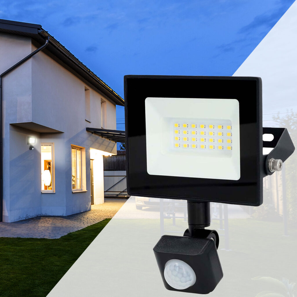 LED Gartenstrahler mit Bewegungsmelder, 1620lm, spritzwasser geschützt (IP44)